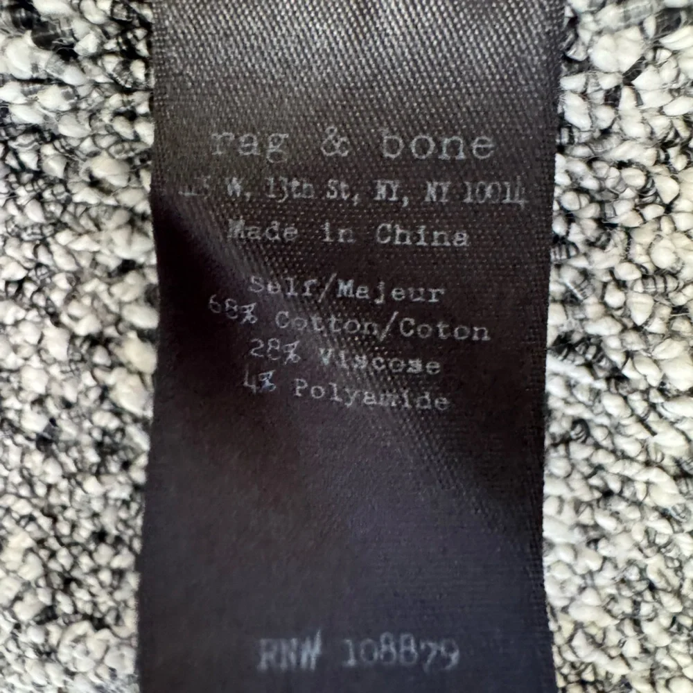 Rag & Bone tweed pattern knitted Moto jacket ; size L - Picture 12 of 13